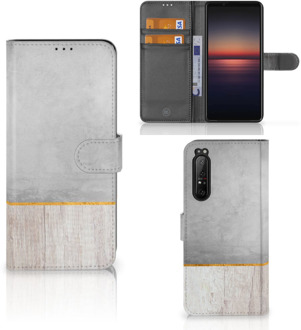 Smartphone Hoesje Sony Xperia 1 II Magnet Case Cadeau voor Vader Wood Concrete