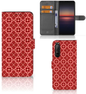 Smartphone Hoesje Sony Xperia 1 II Wallet Book Case Batik Red