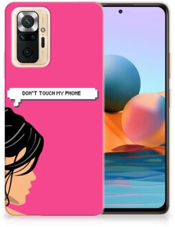 Smartphone hoesje Xiaomi Redmi Note 10 Pro Back Case Siliconen Hoesje Woman Don't Touch My Phone