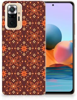 Smartphone hoesje Xiaomi Redmi Note 10 Pro Leuk Case Batik Brown