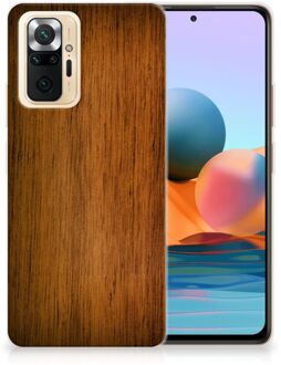 Smartphone hoesje Xiaomi Redmi Note 10 Pro Leuk Case Super als Vaderdag Cadeaus Donker Hout