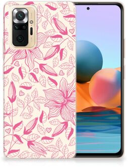 Smartphone hoesje Xiaomi Redmi Note 10 Pro Silicone Case Roze Bloemen