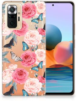 Smartphone hoesje Xiaomi Redmi Note 10 Pro Telefoontas Butterfly Roses