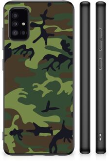 Smartphonehoesje Samsung Galaxy A51 GSM Hoesje met Zwarte rand Camouflage