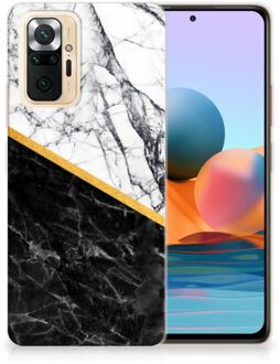 Smartphonehoesje Xiaomi Redmi Note 10 Pro Smartphone hoesje Marble White Black