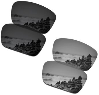 SmartVLT 2 Pairs Gepolariseerde Zonnebril Vervanging Lenzen voor Oakley Brandstofcel Stealth Zwart en Zilver Titanium