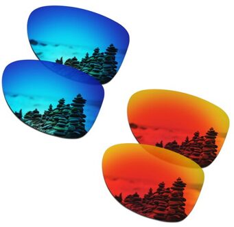 SmartVLT 2 Pairs Gepolariseerde Zonnebril Vervanging Lenzen voor Oakley Dispatch 2 Ijs Blauw en Fire Red