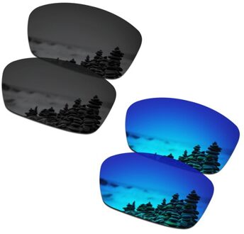 SmartVLT 2 Pairs Gepolariseerde Zonnebril Vervanging Lenzen voor Oakley Hijinx Stealth Zwart en Ijs Blauw