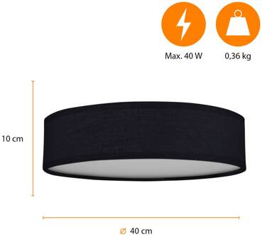 Smartwares Plafondlamp 40x40x10 cm zwart
