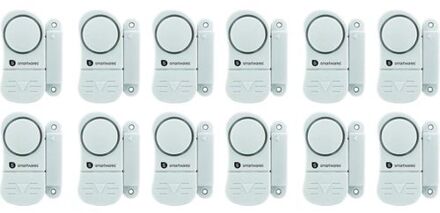 Smartwares Set Van 12 Compacte Magnetische Alarmsystemen Voor Deuren, Ramen, Kastjes Etc.