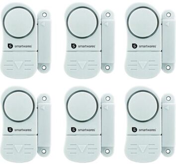 Smartwares Set Van 6 Compacte Magnetische Alarmsystemen Voor Deuren, Ramen, Kastjes Etc.