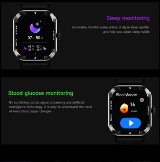 Smartwatch 1.91-inch Large Screen High-clear Display Comprehensive Health Monitoring Multi-function Sports Mode Waterproof IP67 Watch for Men and Women Blood Pressure Monitor Glucose Monitor Watch