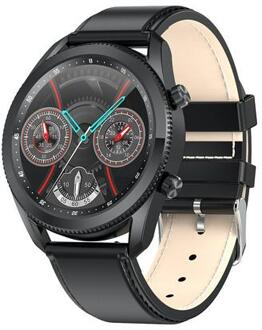Smartwatch Mannen Full Touch Multi-Sport Modus Met L61 Smart Horloge Vrouwen Fitness Hartslagmeter Bluetooth Oproep Voor ios Android zwart belt