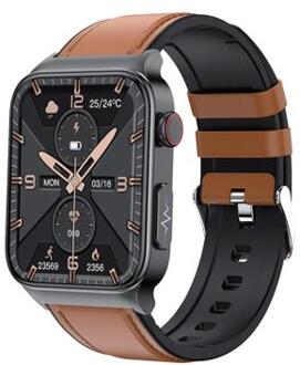 Smartwatch met Gezondheidsbewaking E500 - Elegante Band - Bruin