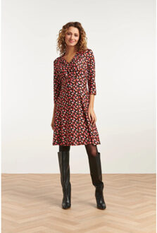 Smashed Lemon 23550 midi jurk met pelikaan | Zwart