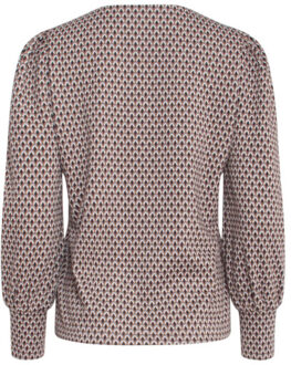 Smashed Lemon 23570 vintage v-hals topretro neutraal e print | Zwart - S