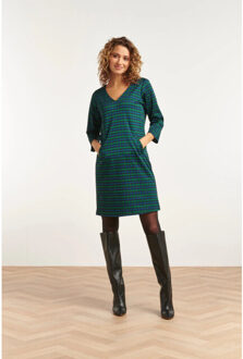 Smashed Lemon 23577 stijlvol geruite jurk met v-halszakken | Veelkleurig - XXXL