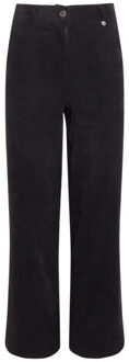 Smashed Lemon 23581 trendy wijde corduroy broek | Zwart