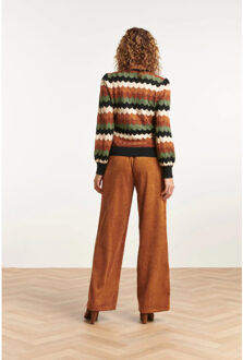 Smashed Lemon 23595 retro grafische gebreide top | Veelkleurig - XS