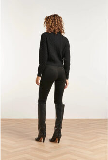 Smashed Lemon 23604 getextureerde gebreide coltrui | Zwart - XL