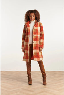 Smashed Lemon 23630 damesjas met ruit print | Beige