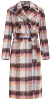 Smashed Lemon 23638 damesjas geruit patroon met trenchcoat silhouet | Veelkleurig