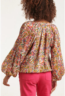 Smashed Lemon 23669 dames top met multikleur bloemen botanische print Veelkleurig - XS