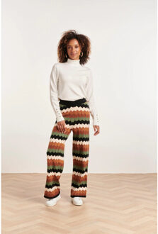 Smashed Lemon 23685 retro gebreide grafische wijde leggings | Veelkleurig - S