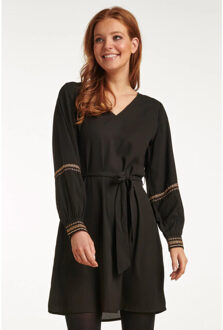 Smashed Lemon 23759-999-025 e v-hals jurk voor dames | Zwart - XS