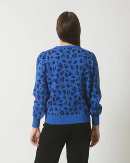 Smashed Lemon 23834 dierenprint topkobalt met ronde hals | Blauw - XS