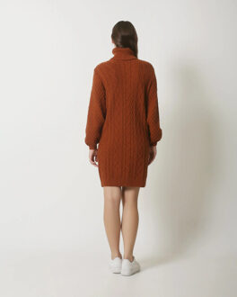 Smashed Lemon 23843 e turtle neck jurk | Bruin - S