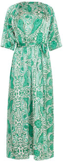 Smashed Lemon 24040 satijnachtige maxi jurk | Ecru - XL