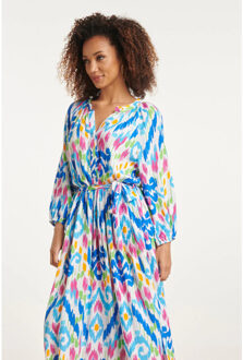 Smashed Lemon 24049 zomer maxi jurk met knopen | Wit - XL