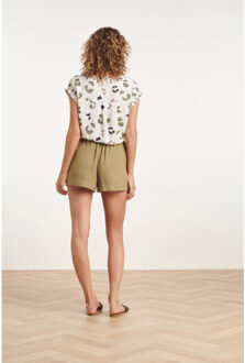 Smashed Lemon 24066 cheetah print top met omslagmouwen | Wit - XXL