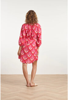 Smashed Lemon 24067 retro bloemenprint jurk met knielengte | Veelkleurig - XS