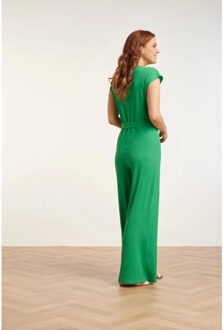 Smashed Lemon 24083 lange aansluitende jumpsuit | Groen - XL