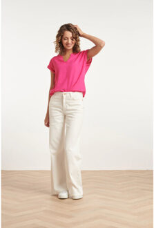 Smashed Lemon 24086 toplevendig fuchsia met v-halsomslagmouwen | Roze - XXXL