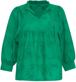 Smashed Lemon 24112 bloemen geborduurde top emerald | Groen - S