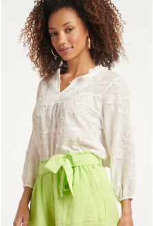 Smashed Lemon 24116 te top met 3d bloemenpatroon | Wit - XL