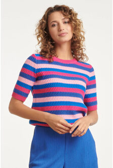 Smashed Lemon 24122 gebreide trui met rijk colorblock | Veelkleurig - XL