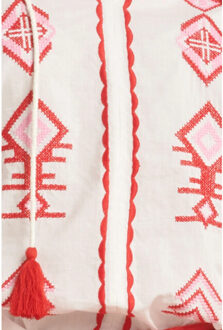 Smashed Lemon 24124 ademende te jurk met tribal borduurwerk | Wit