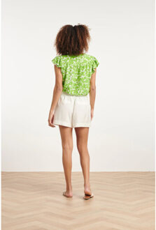 Smashed Lemon 24134 fel top met bladerprint | Ecru - XXXL