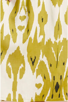 Smashed Lemon 24142 eenvoudige klassieke top met mos aztekenprint | Wit