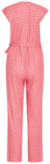 Smashed Lemon 24178 jumpsuitwikkelontwerp met bloemenprint | Rood - XL