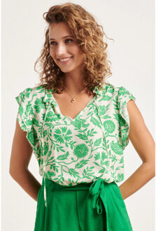 Smashed Lemon 24319 zomerse levendige bloemen top | Veelkleurig - XXL
