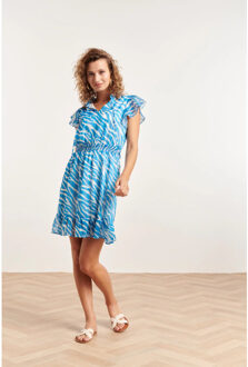 Smashed Lemon 24333 kort zomers jurkje met helder animal print | Wit - XL