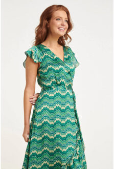 Smashed Lemon 24402 satijnen zomerjurk met abstracte print | Veelkleurig