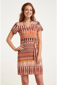 Smashed Lemon 24430 zomerjurk met abstracte printaardetinten | Veelkleurig - XL