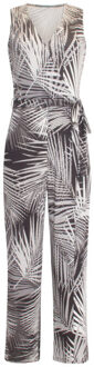 Smashed Lemon 24441 zacht stretchy donkerbladig jumpsuit | Veelkleurig - XXXL
