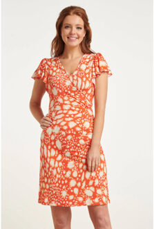 Smashed Lemon 24453 zomerjurk met ruches animal print | Veelkleurig - S